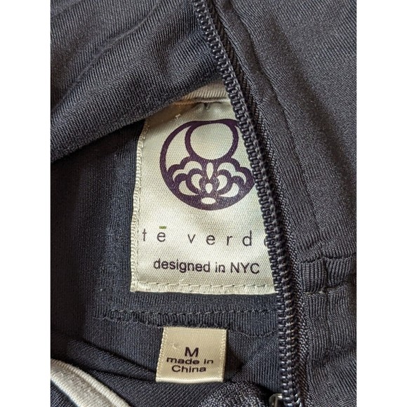 Te Verde Women's  Medium Dark Gray Track Jacket  Fitted Thumb Holes Runched - Picture 6 of 14